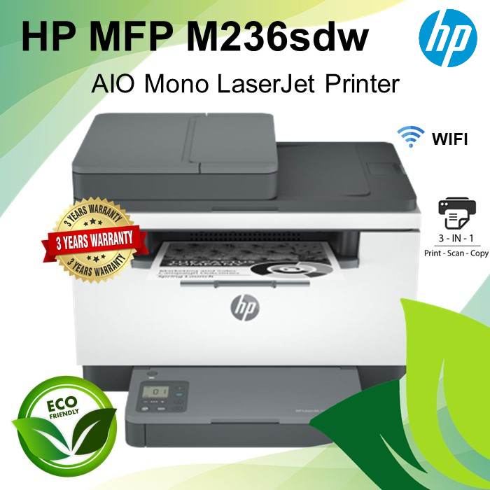 Hp Laserjet Mfp M236sdw All In One Print Copy Scan Wireless Mono Laser Printer Shopee Malaysia 5709