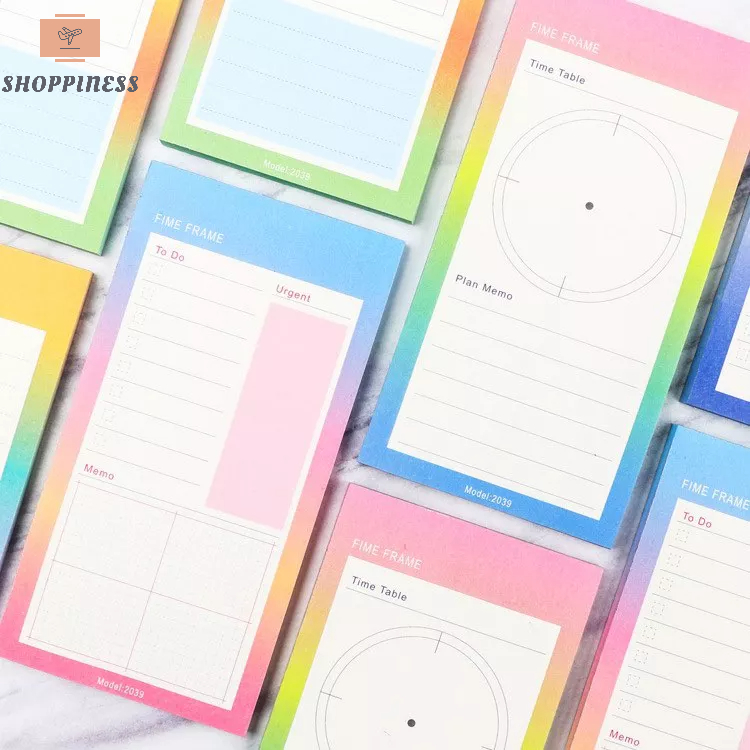 Korean Colourful Memopad ToDoList Cute Office Essentials Notepad Memo