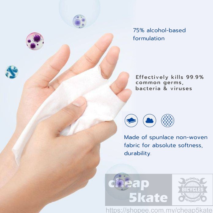 75% Alcohol Disinfectant Wipes - Instant Hand Sanitizing Wipes