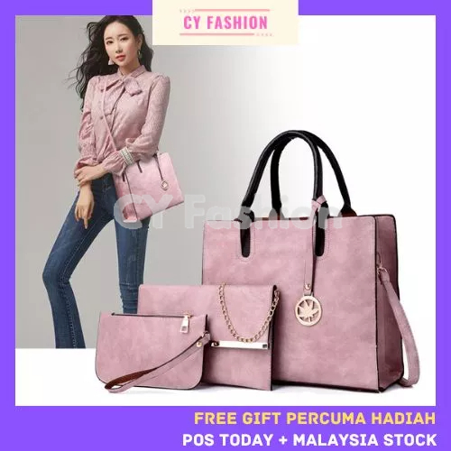 [CY FASHION] 1167 Set 3 In 1 High Quality Shoulder Women Set Handbag Sling Tote Bag Beg Tangan Sandang Wanita Perempuan
