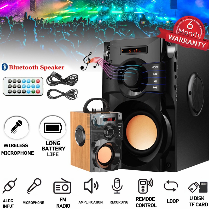 Ready🔥 Bluetooth Speaker Portable Subwoofer Speaker Radio Speaker Wireless Speaker Support TF/USB Mic for laptop pc 蓝牙音箱