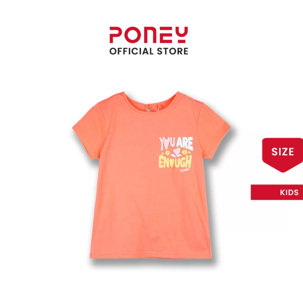 Poney Girls Orange You Are Enough Poney Short Sleeve Tee