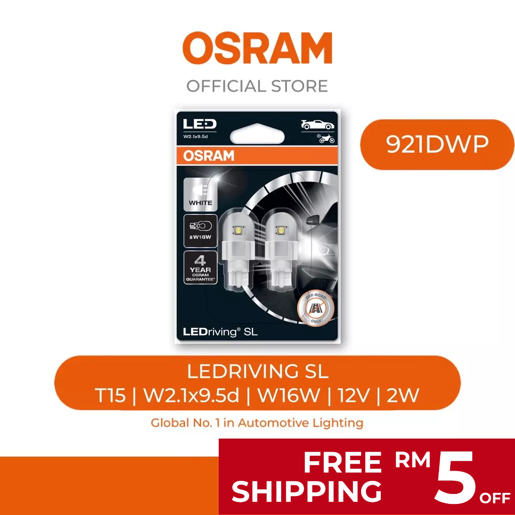 Predictor damage Acrobatics 921DWP - OSRAM AUX LEDriving SL COOL WHITE (T15) 6000K | W2.1x9.5d | W16W |  12V | 2W | 2 PCs | Shopee Malaysia