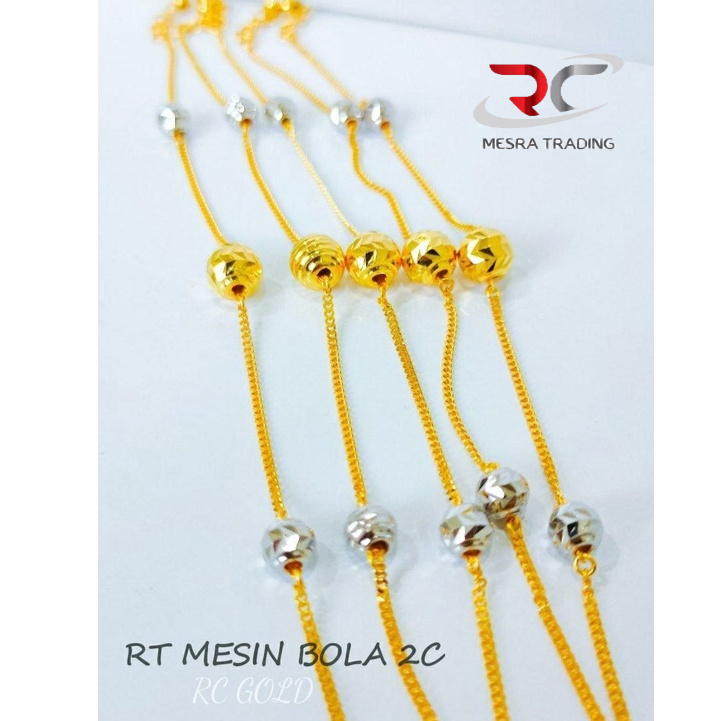 RANTAI TANGAN MESIN GANTUNG BOLA 2C EMAS TULEN 916 GELANG TANGAN MESIN BOBA EMAS 916 FASHION BRACELETS GOLD 916