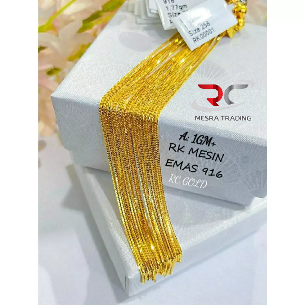 RANTAI KAKI MESIN EMAS 916 GELANG KAKI MESIN GANTUNG LOCENG KIPAS SIMPLE ANKLETS GOLD 916 WITH BELL