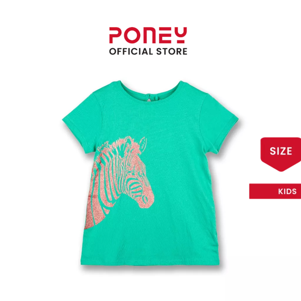 [CLEARANCE] Poney Girls Pinky Glitter Zebra Short Sleeve Tee