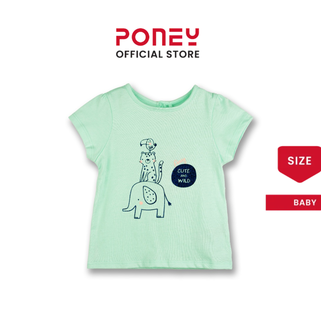 [CLEARANCE] Poney Girls Animal Stacks Short Sleeve Tee