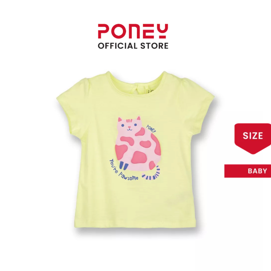 [CLEARANCE] Poney Girls Light Yellow Pawsome Kitty Short Sleeve Tee