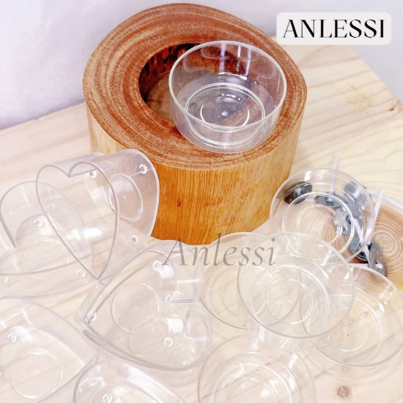 Anlessi_Tealight Candle Plastic Container (Containers + Wicks - 6pcs)