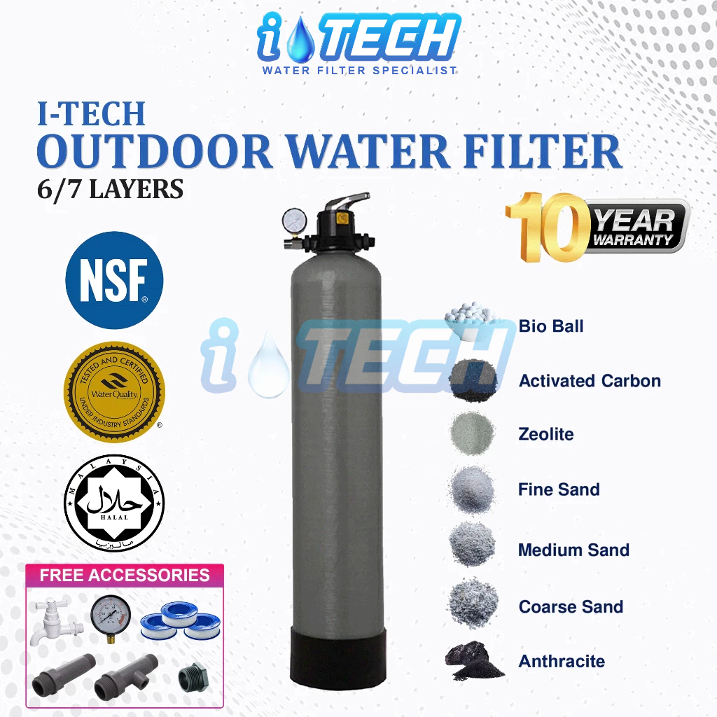 USA WATERMAN Outdoor Master Sand Filter Pasir Lapis 6 / 7 Layers Whole House Filtration System - Jakim Halal Certified