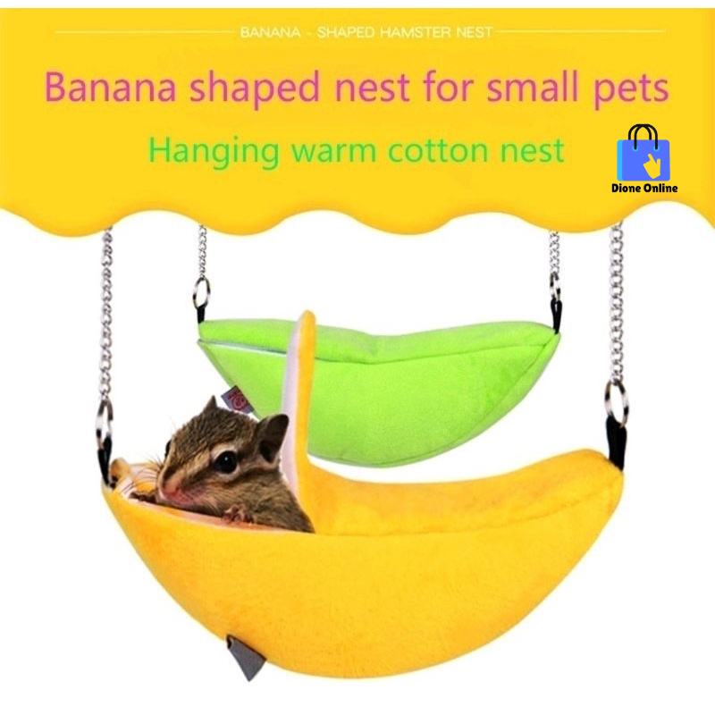 Banana Sugar Glider Hamster Bed House Hammock Warm Squirrel Hedgehog Bed House Cage Nest Hamster Small Pets Accessories