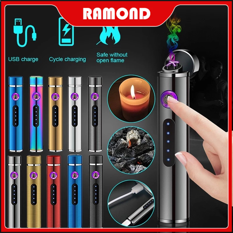 Portable USB Rechargeable Touchscreen Electronic Dual Pulse Arc Cigarette Lighter