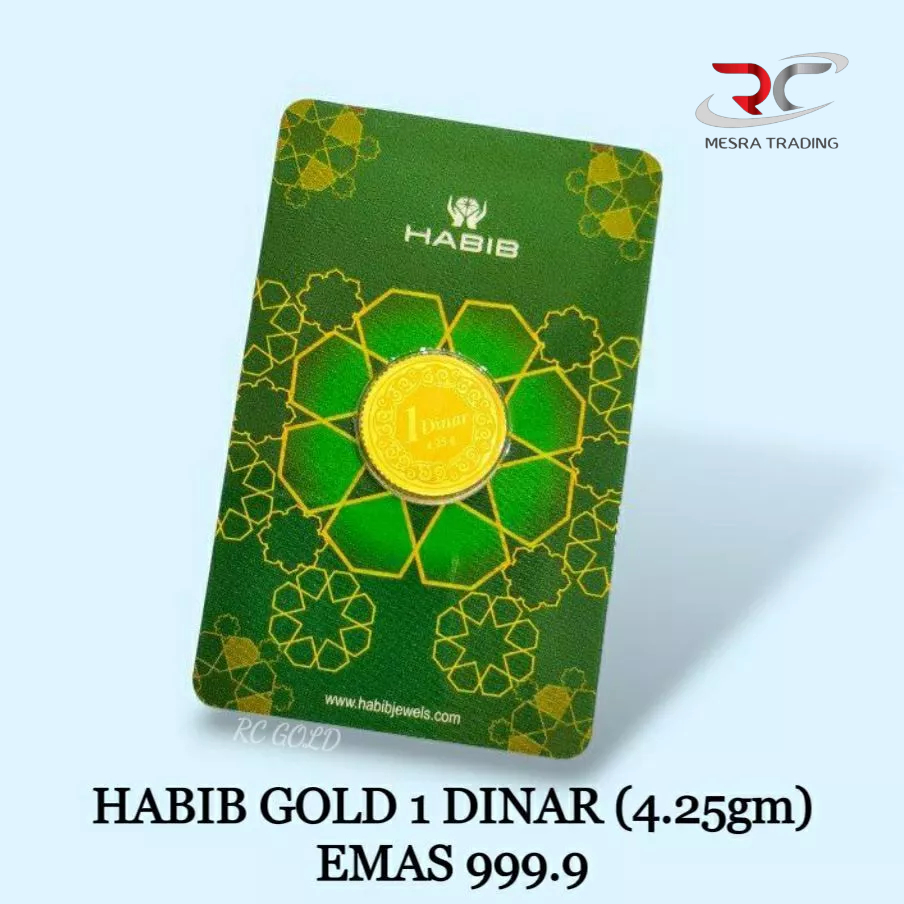 HABIB GOLD 1 DINAR GOLD BAR 999.9 GREEN 4.25GM GOLD BAR 999.9&hellip;