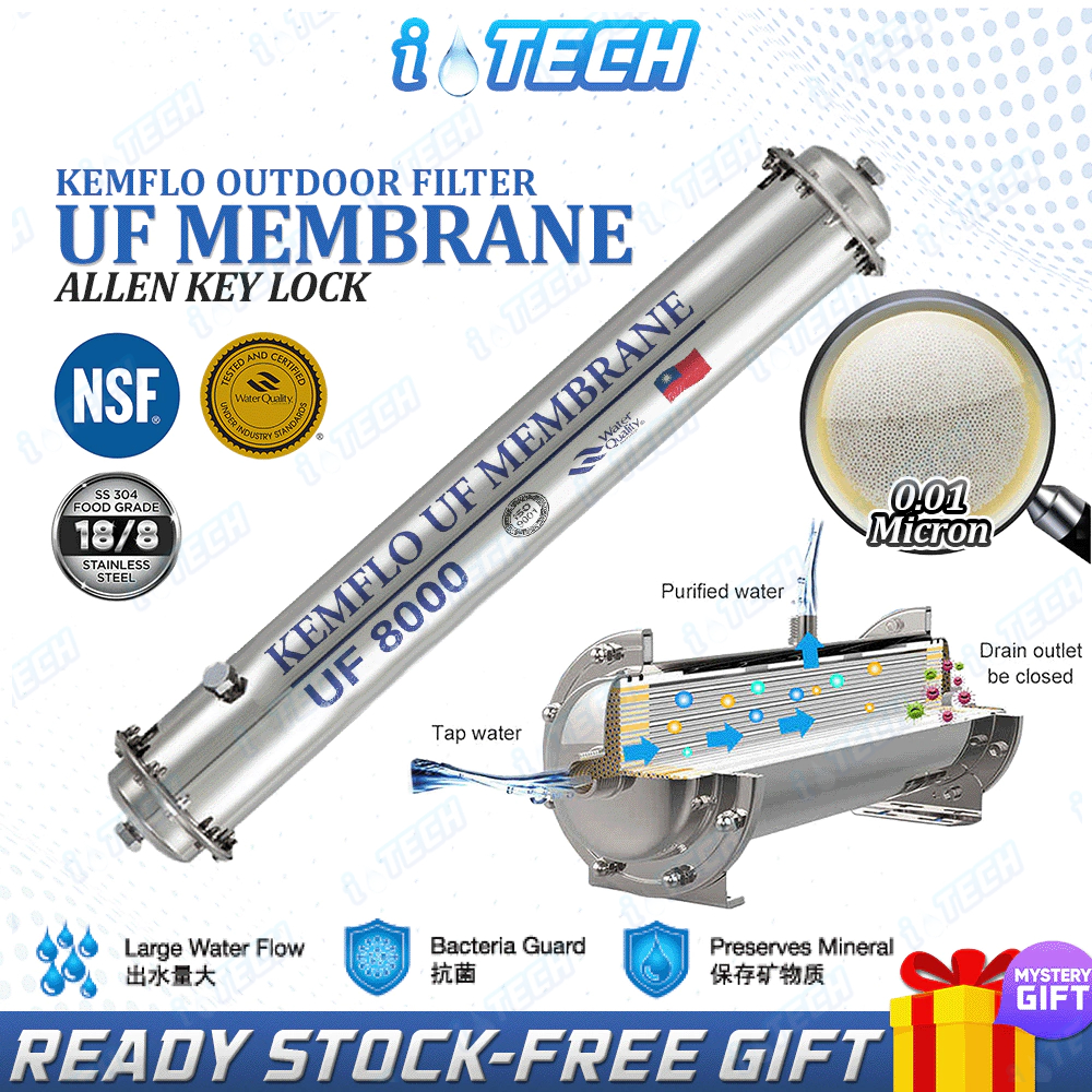 KEMFLO Stainless Steel UF6000L Ultrafiltration Membrane UF 0.01 Micron - Outdoor Filter System - Allen Key Lock