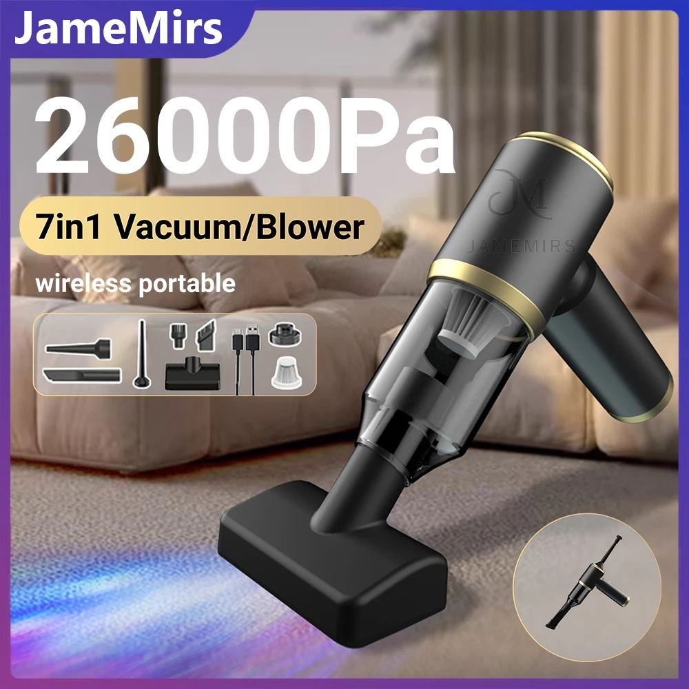 JameMirs 26000Pa Cordless Vacuum Cleaner Mini Holdheld Air Dust Blower vaccum kereta Portable Car吸尘机