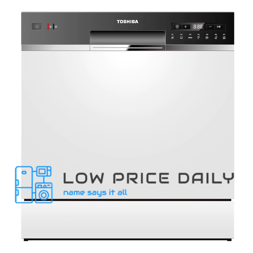 Toshiba DW-08T1 (S)MY Table Top Dishwasher with 8 Place Settings (Silver Colour)