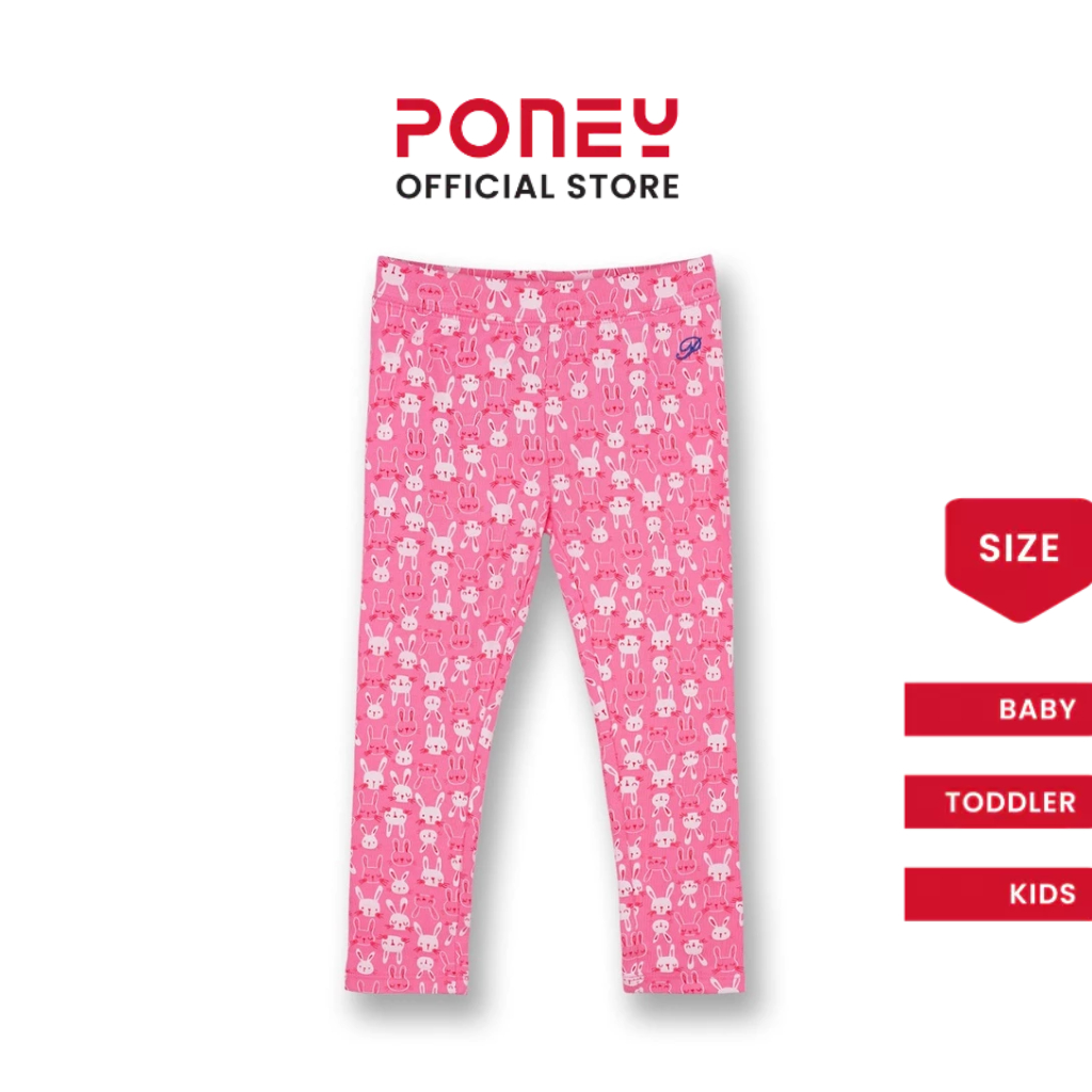 Poney Girls Pink Bunny All Over Legging