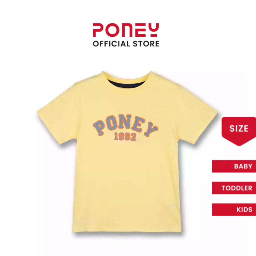 Poney Boys Yellow Classic 1992 Logo Short Sleeve Tee