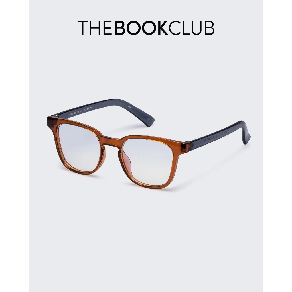 The Book Club "Twelve Hungry Bens" Square Blue Light Reading Glasses - Clay Spruce