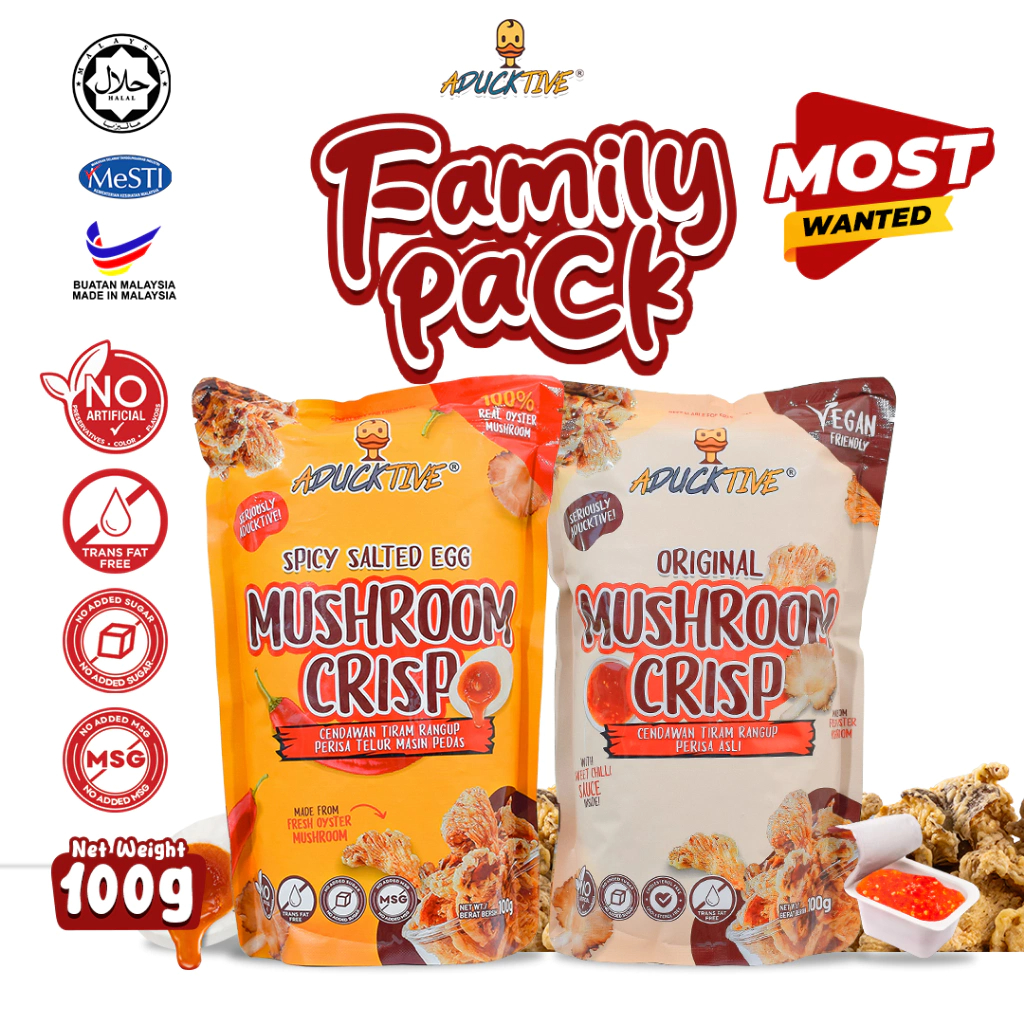 Spicy Salted Egg / Original Mushroom Crisp 100g | Cendawan Goreng Rangup