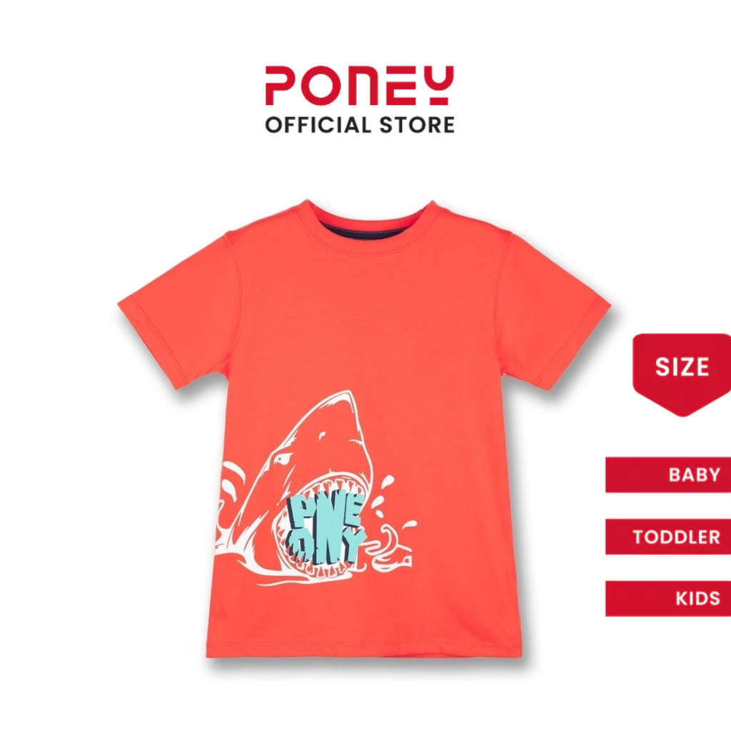 Poney Boys Orange Hungry Poney Sharky Short Sleeve Tee
