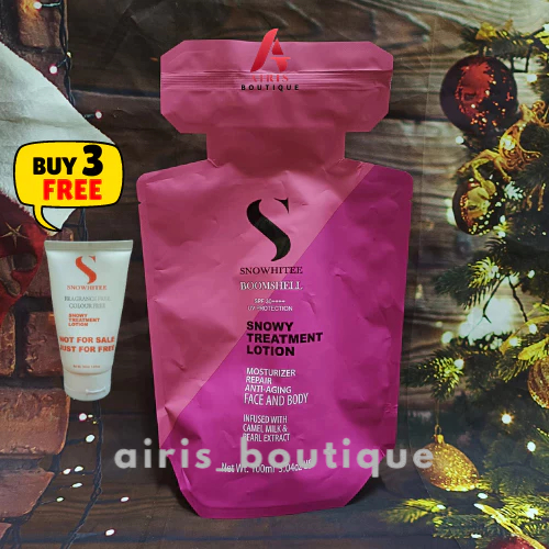 TREATMENT LOTION SNOWY SNOWHITEE ORIGINAL (BOMBSHELL) (SUSU UNTA) BUY 3 FREE 1 TREATMENT LOTION NO FLAVOURS