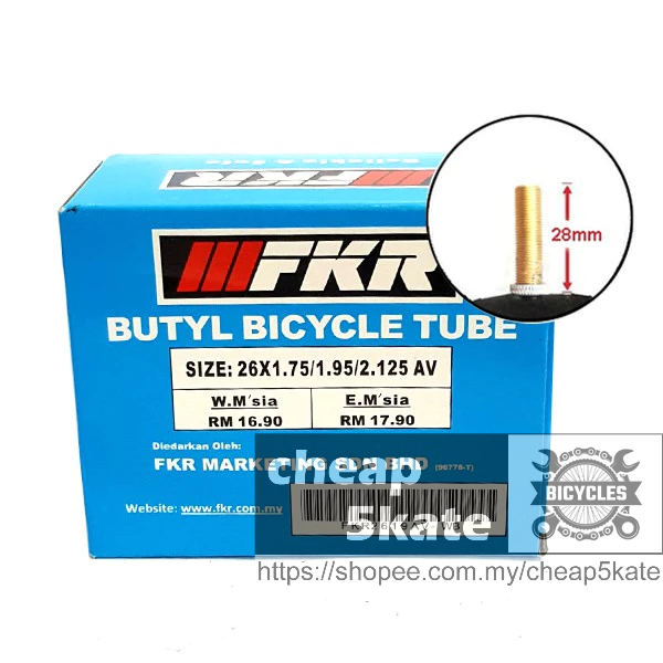 16" 20" 24" 26" TIUB BASIKAL TIUB DALAM - FKR Bicycle Inner Tube 16" 20" 24" 26" x 1.75/1.95/2.125 BUTYL BICYCLE TUBE