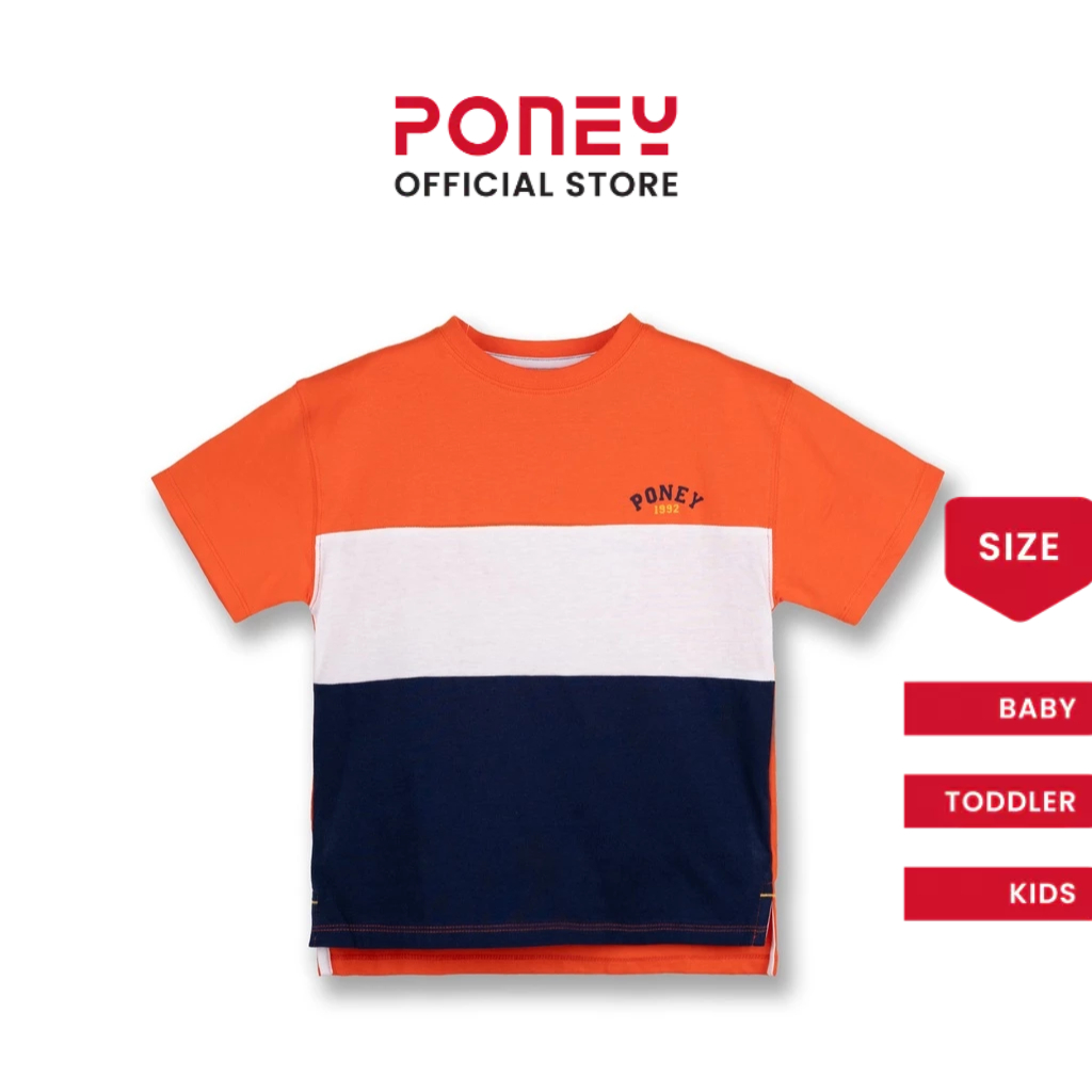 Poney Boys Orange Cut & Sew 1992 Poney Short Sleeve Tee