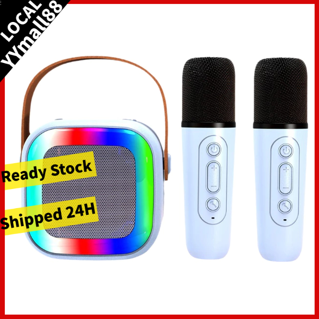 Wireless Karaoke Speaker With Karaoke Bluetooth Microphone K12 Home KTV Karaoke Machine RGB Light Portable Mini Bluetoot