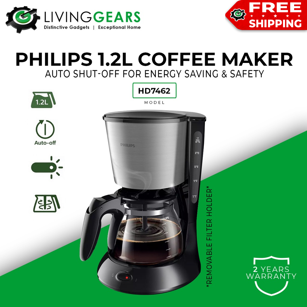 Philips Coffee Maker Compact Design Glass Jar (0.6L) HD7432/Pensonic Starbucks Ground Coffee (1.2L) HD7462