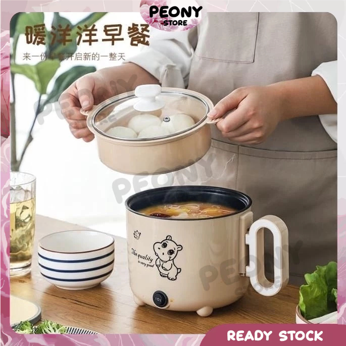 1.8L Non Stick Electric Pot /Mini Rice Cooker With Steamer Frying Pan Electric Cooker Cooking Pot Periuk Nasi Mini