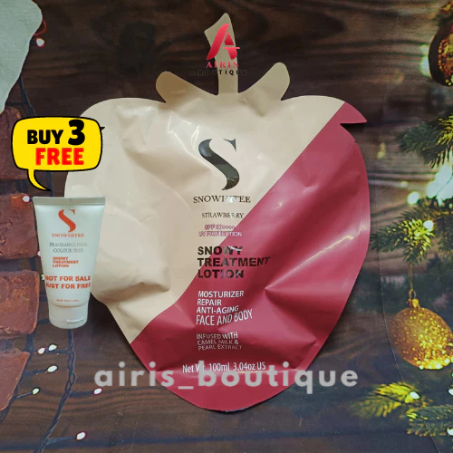 🔥 HOT SALE🔥 SNOWY SNOWHITEE TREATMENT LOTION STRAWBERRY (SUSU UNTA) BUY 3 FREE 1 TREATMENT LOTION NO FLAVOURS