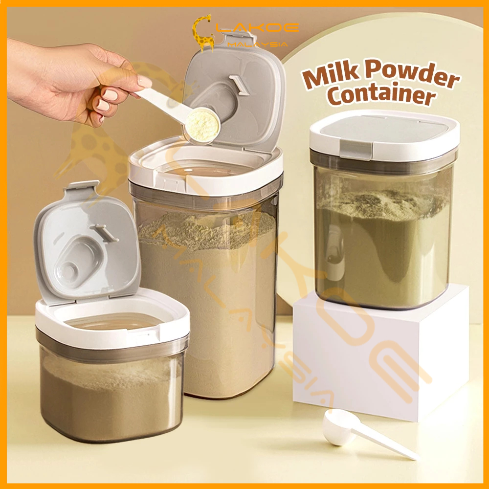 lakoe 1800ml Airtight Milk Powder Container Bekas Susu Baby Kedap Udara BPA Free + Magnetic Spoon