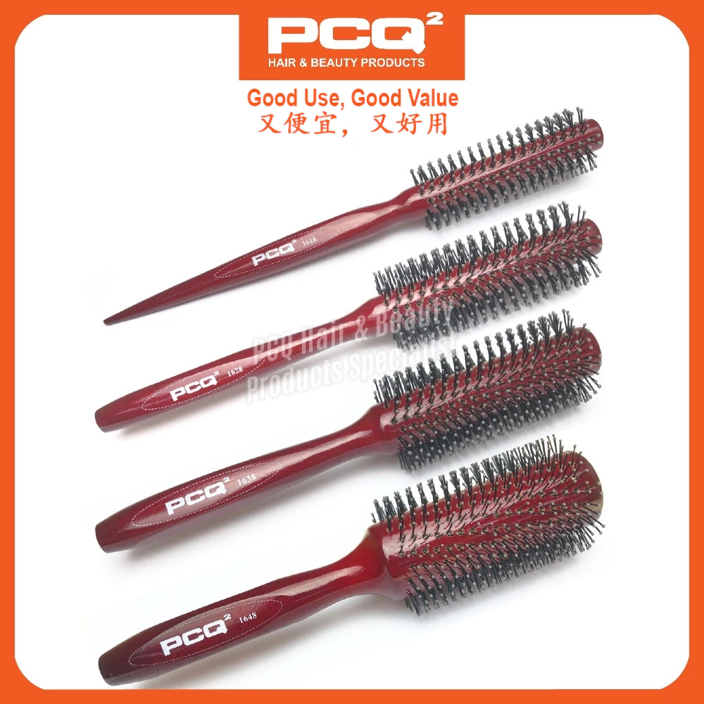 PCQ Hair Brush Round Wooden Brush Salon Barber Professional Use