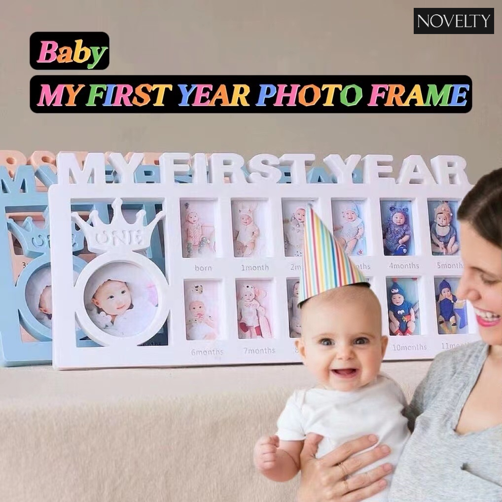 Baby First Year Memory Photo Frame Bingkai Foto Gambar Tahun Pertama Bayi Birthday Party Decorations Décor Hadiah 宝宝周岁相架