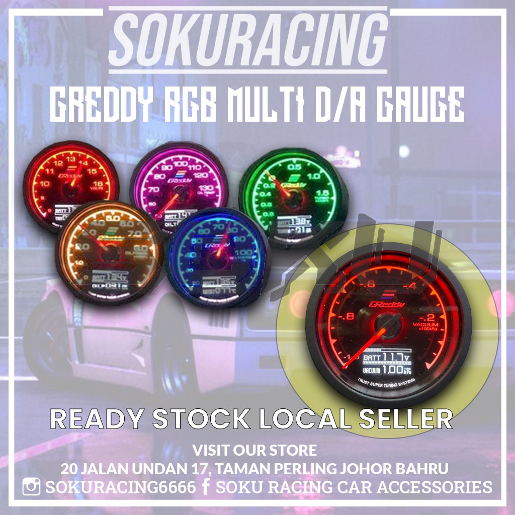 *STOCK CLEARANCE* GREDDY RGB MULTI D/A 60MM METER GAUGE MODEL STAND ALONE CAR METER GREDDY DIGITAL/ANALOG GAUGE