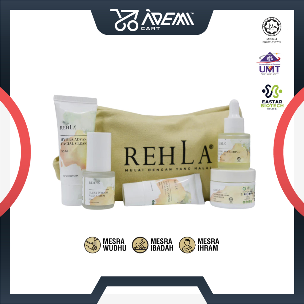 Rehla Natural Skincare Set Kosmetik Sah Ihram Ibadah Halal Skin Care Paraben Free