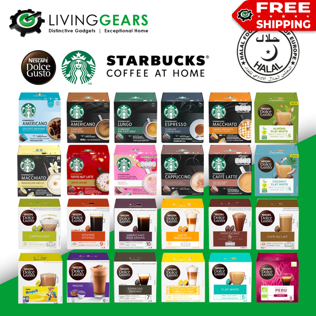 Nescafe Dolce Gusto Capsules - NESCAFE/STARBUCKS/TORRIE/POD/CUP/DESCALING KIT Coffee Chocolate Mocha