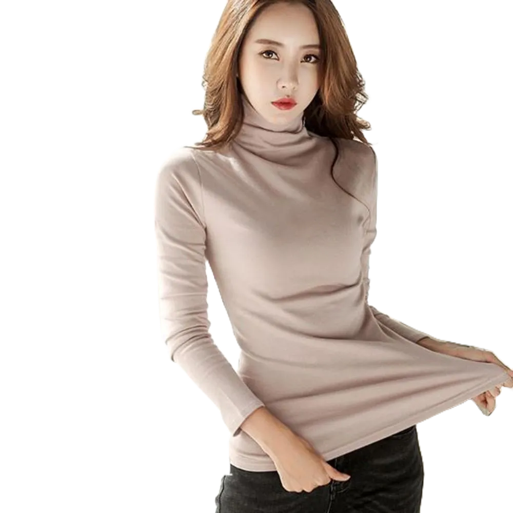 Ready Stock Inner Turtel Neck Long Sleeve  Women Fashion Lehar Cover Kain Viscose Cotton