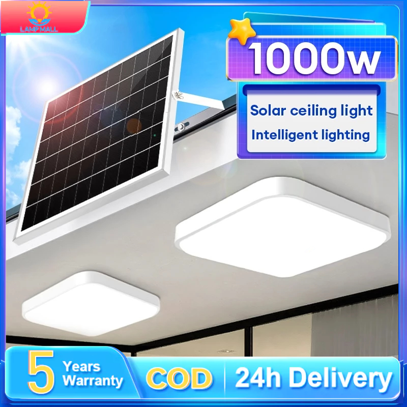 Solar light indoor 1000W LED solar square light ceiling light bedroom light solar light Dalaman solar light