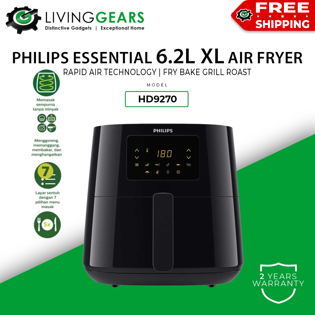 Philips Air fryer HD9630 7.3L / HD9100 / HD9200 / HD9270 / HD9280 Digital 6.2L / HD9252 Digital 4.1L / HD9255 Wifi