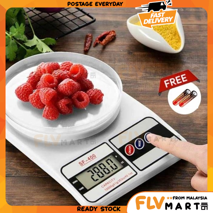 SF-400 Digital LCD Scale High Precision Electronic Kitchen Scale Food ( 10kg X 1g ) Weighing Scale Penimbang Kek