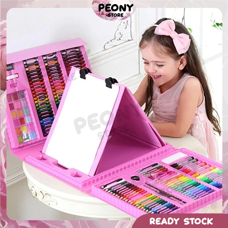 208/150pcs Children Watercolour Pen Painting Set drawing Board Stationery Set Colour Pencil Warna 颜色笔套装