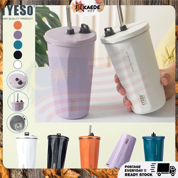 【READY STOCK】304 Stainless Steel Tyeso Thermos Cup Tumbler Cup with Straw Vacuum Water Bottle Cool Ice Cup Coffee Mug