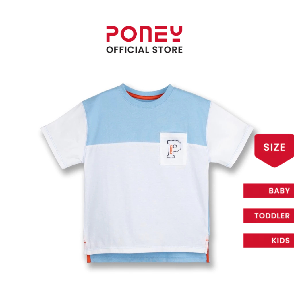 Poney Boys Blue Cut & Sew Pocket Icon Short Sleeve Tee