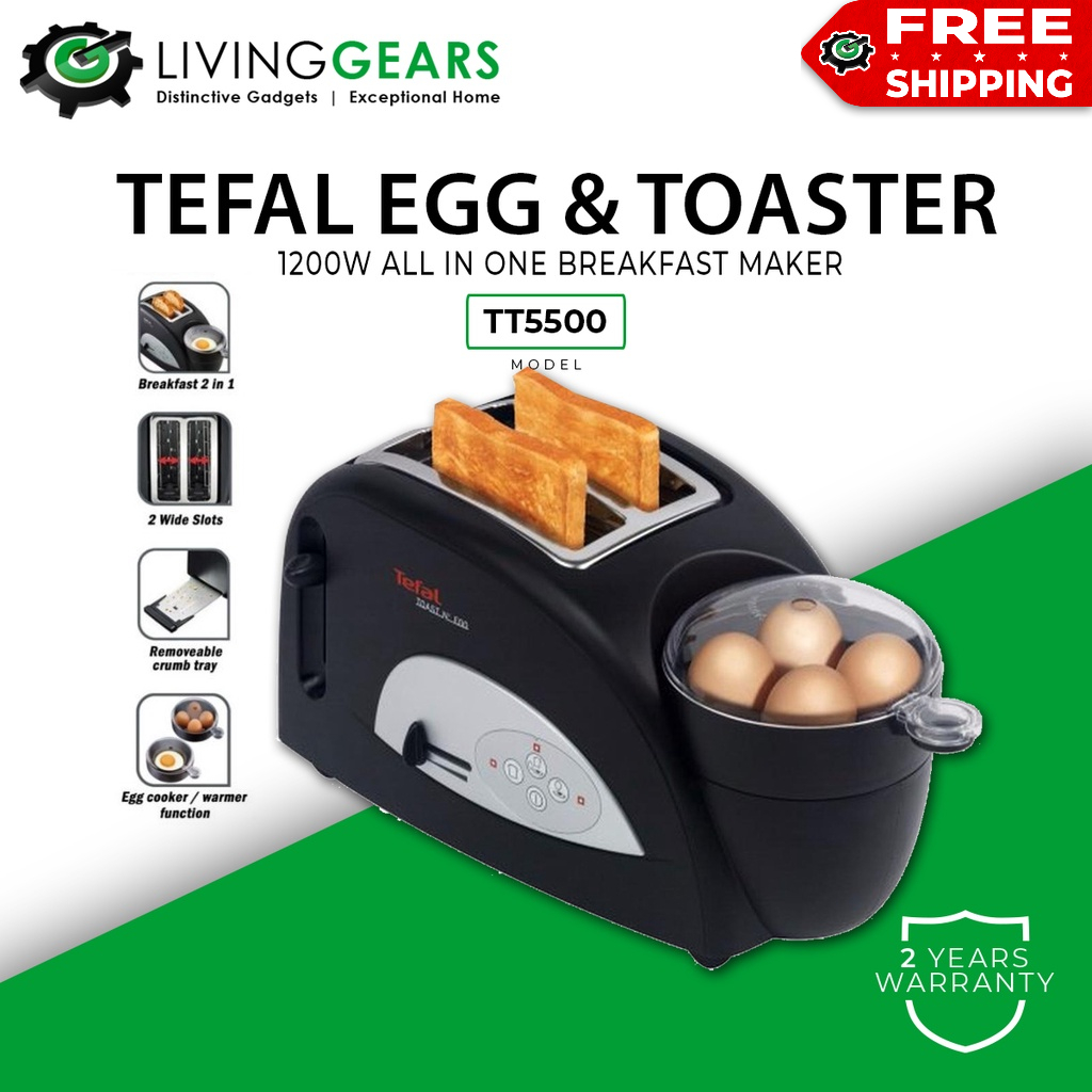 TEFAL All in One Breakfast Maker Egg & Toaster (1200W) TT5500 Sandwich Toaster