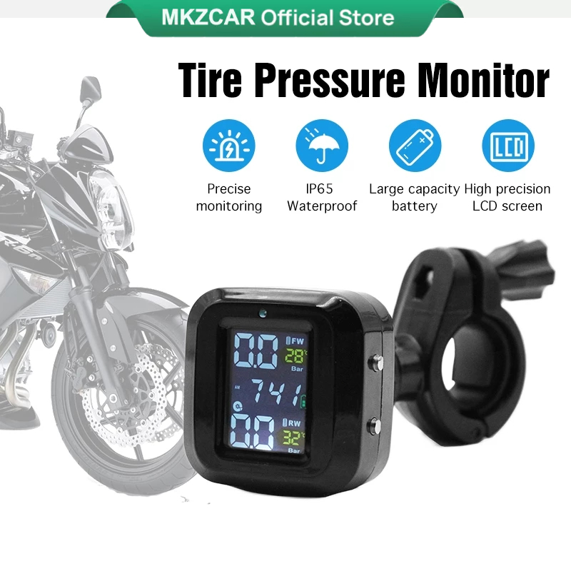 TPMS Motorcycle Tyre Pressure Monitoring System Alarm Motor Tire Pressure Monitor Tire Sensor Bike 輪胎監測器