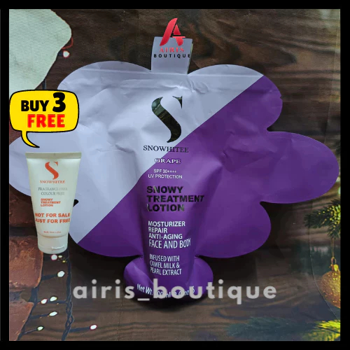 SNOWHITEE SNOWY TREATMENT LOTION (GRAPE) (SUSU UNTA) BUY 3 FREE 1 TREATMENT LOTION NO FLAVOURS