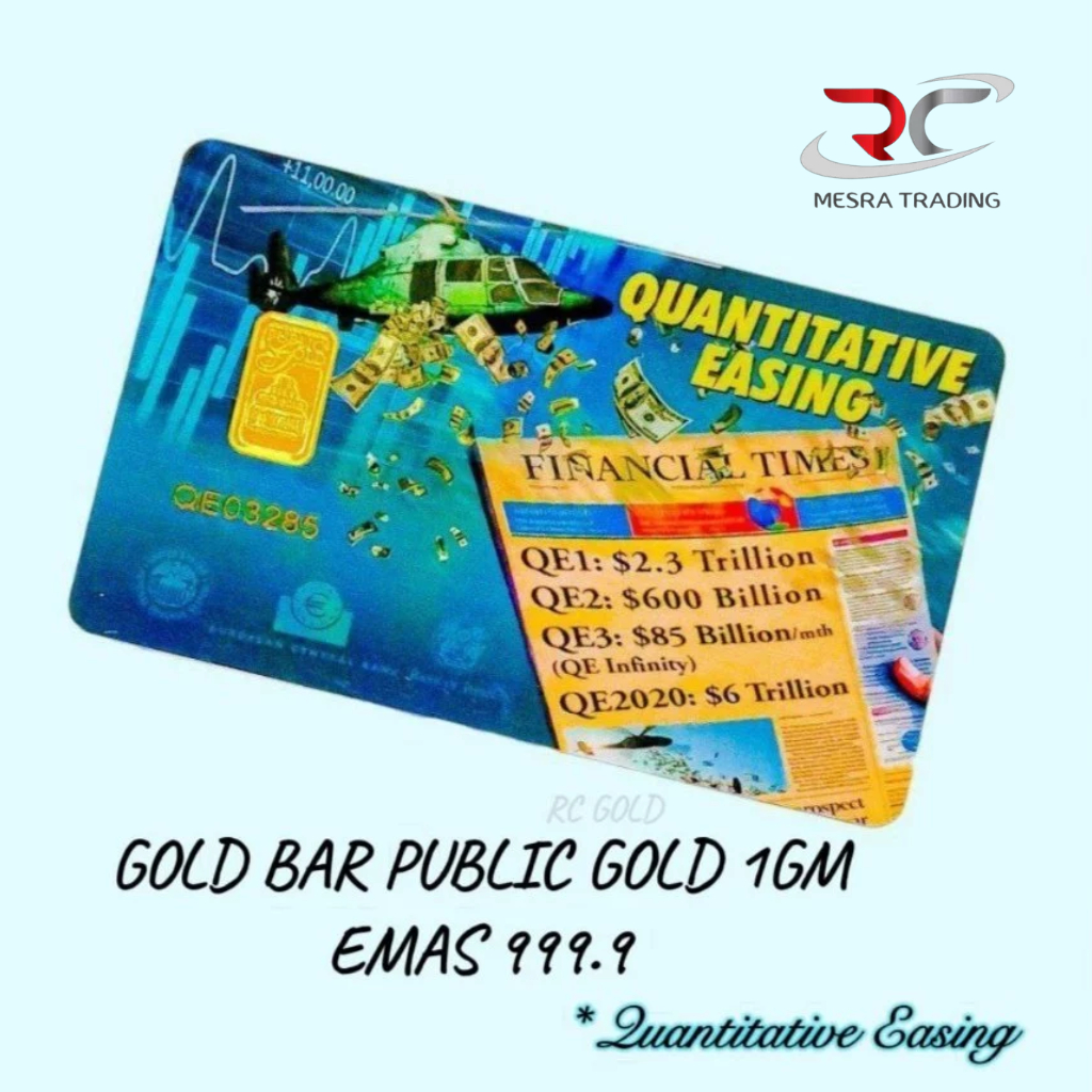 PUBLIC GOLD GOLD BAR 999.9 1GM QUANTITATIVE EASING PG BULLION BAR 1G&hellip;