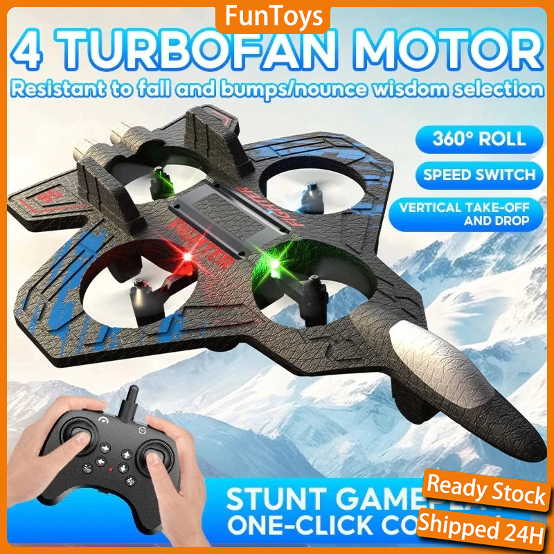 【24H】2.4GHz Remote Control Plane Foam Glider Remote Control Fighter Model With LED Light Helicopter Children Toy Gift